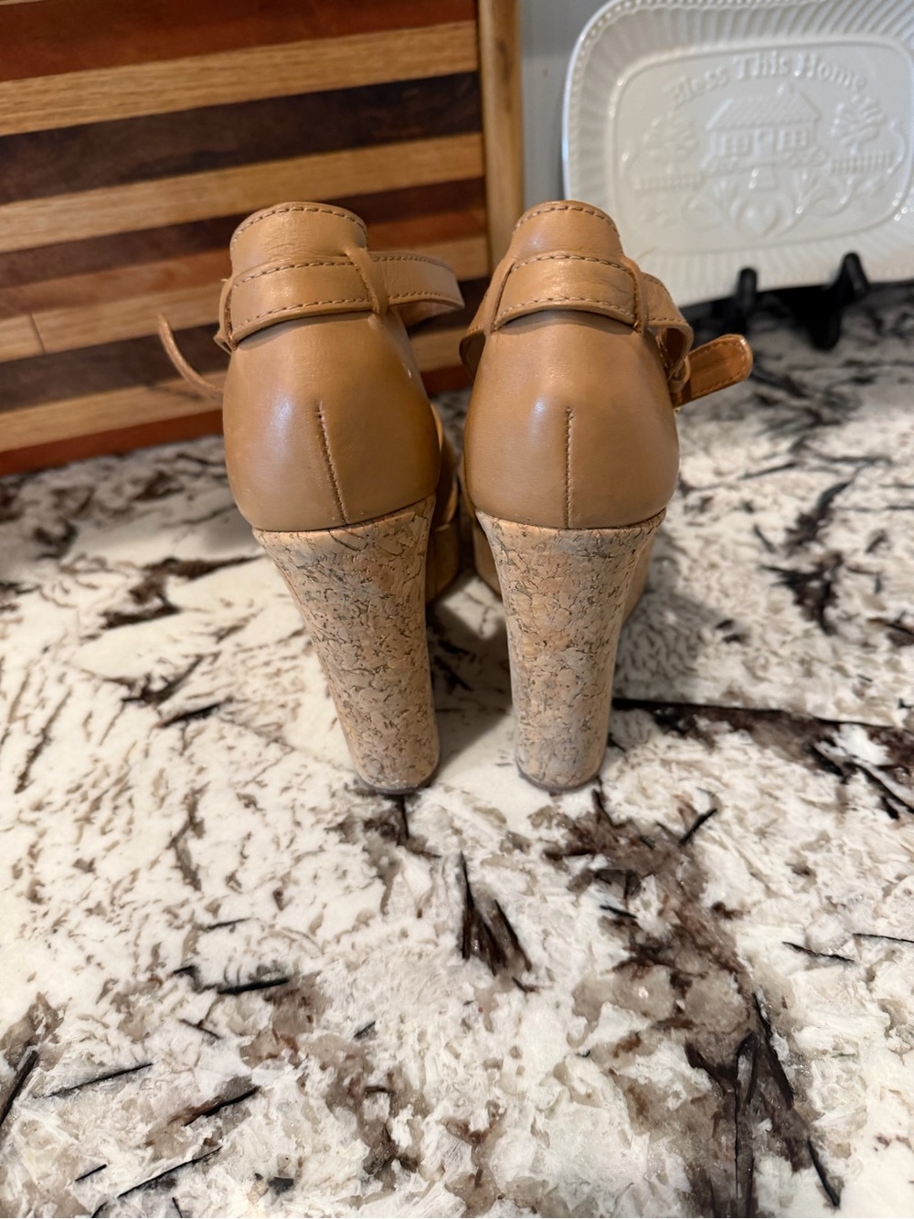 Tory Burch Tan Woven Leather Ankle-Strap Sandals - Picture 3 of 5